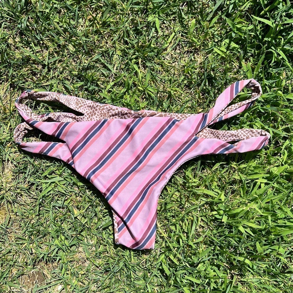 Acacia Swimwear Baldwin Bottom That 70s Strappy Sexy Cheeky Retro XL GUC
